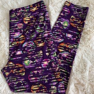 Purple Skull Halloween legging -size TC2